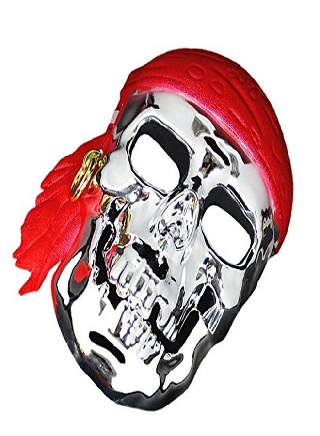 Futaba Pirate Halloween Skull Mask - Silver - Image 4